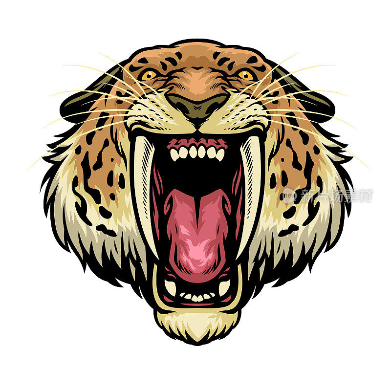 angry Sabretooth lion head